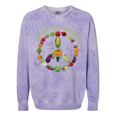 Funny Veggie Art For Women Vegan Food Vegetables Themed Colorblast Crewneck Sweatshirt