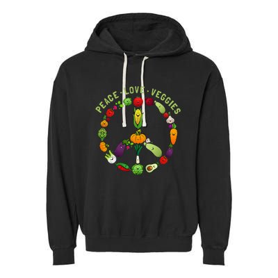 Funny Veggie Art For Women Vegan Food Vegetables Themed Garment-Dyed Fleece Hoodie