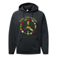 Funny Veggie Art For Women Vegan Food Vegetables Themed Performance Fleece Hoodie