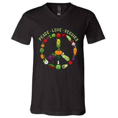 Funny Veggie Art For Women Vegan Food Vegetables Themed V-Neck T-Shirt