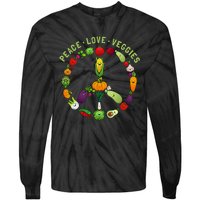 Funny Veggie Art For Women Vegan Food Vegetables Themed Tie-Dye Long Sleeve Shirt