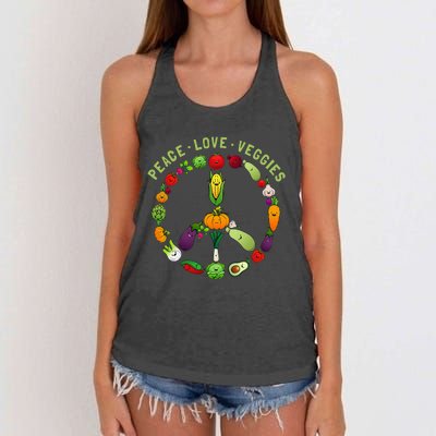 Funny Veggie Art For Women Vegan Food Vegetables Themed Women's Knotted Racerback Tank