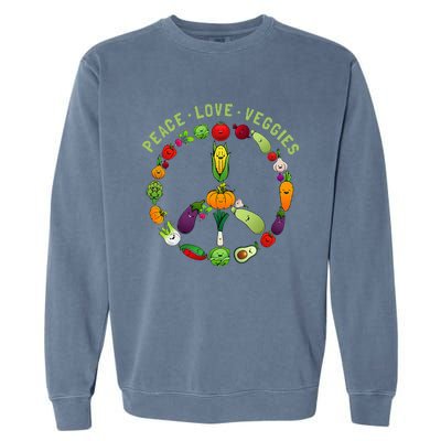 Funny Veggie Art For Women Vegan Food Vegetables Themed Garment-Dyed Sweatshirt