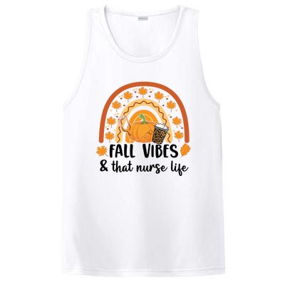 Fall Vibes And That Nurse Life Fall Autumn Rainbow Nurse Life Gift PosiCharge Competitor Tank