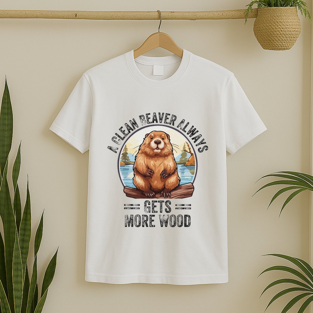 Funny Vintage A Clean Beaver Always Gets More Wood T-Shirt