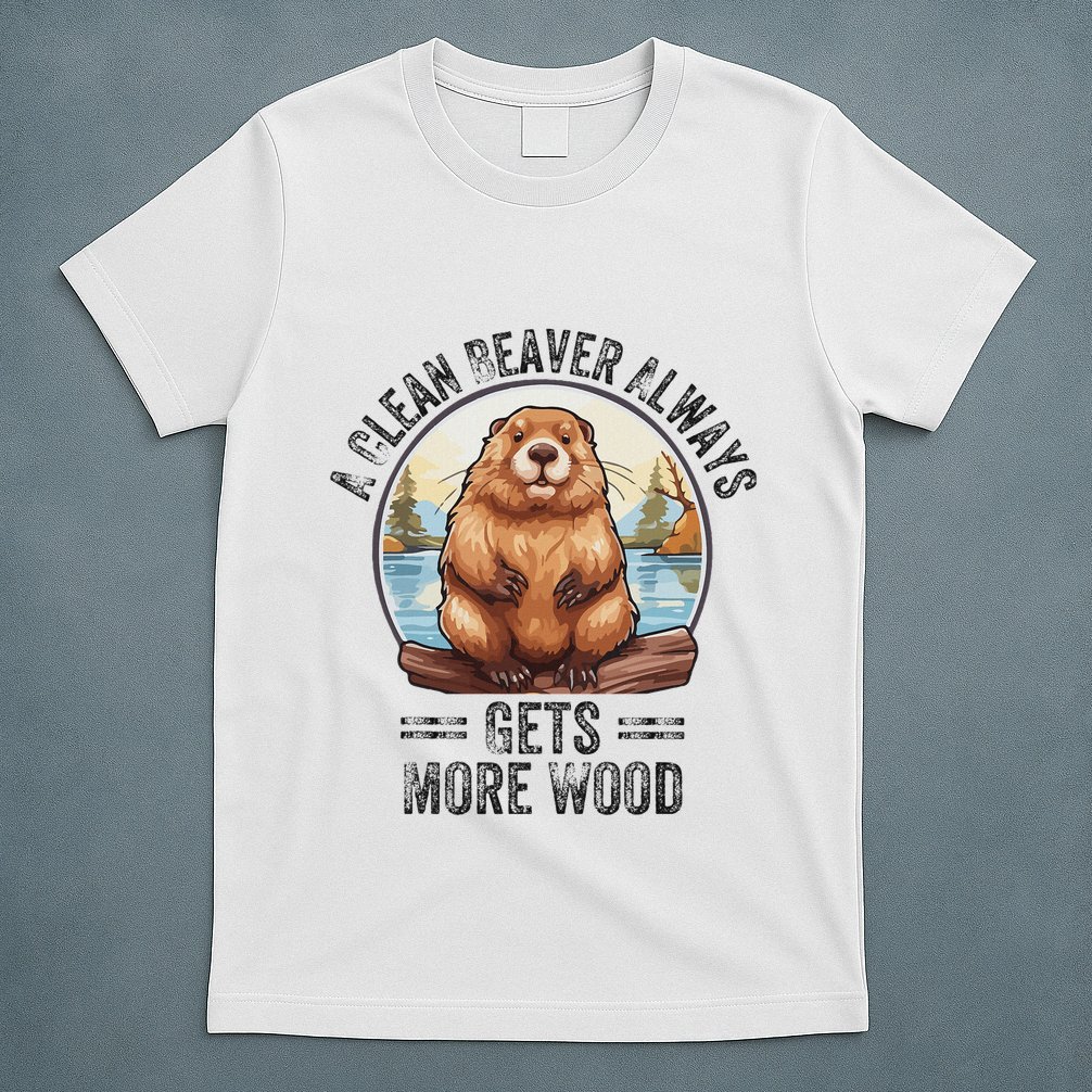 Funny Vintage A Clean Beaver Always Gets More Wood T-Shirt