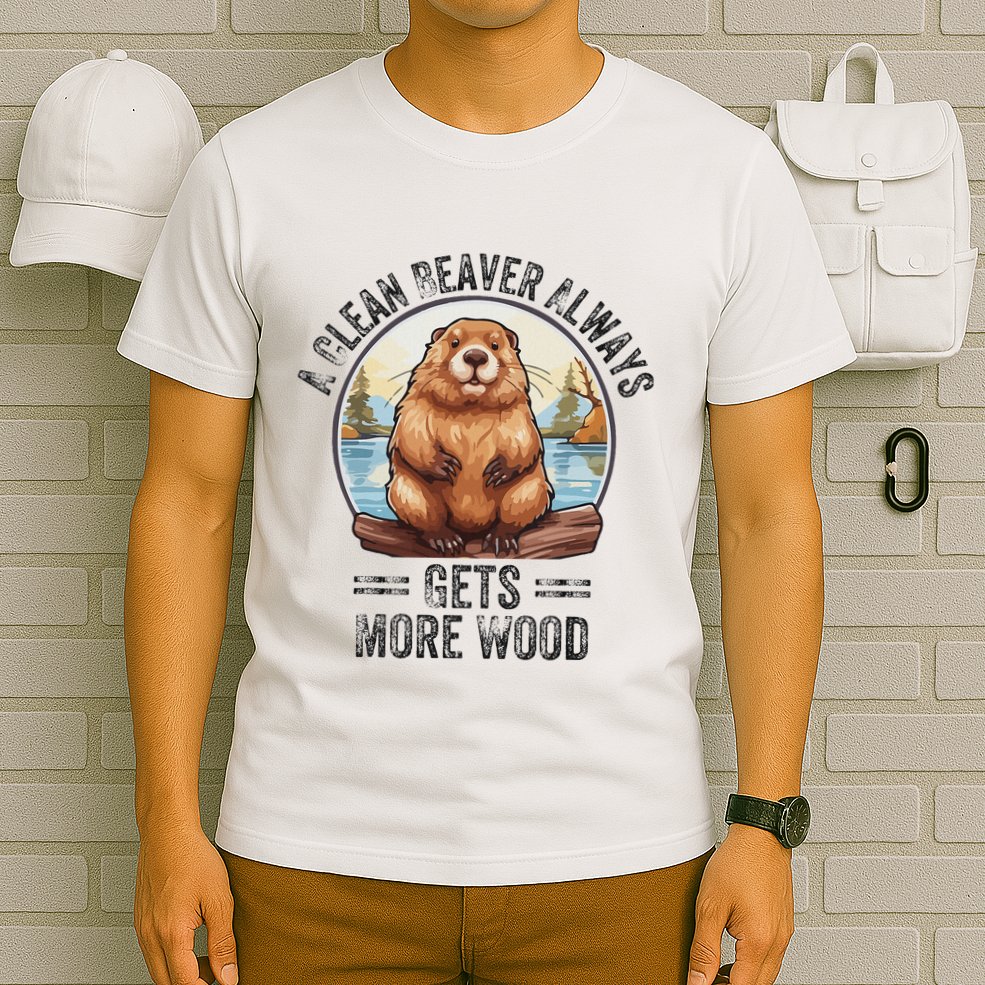 Funny Vintage A Clean Beaver Always Gets More Wood T-Shirt