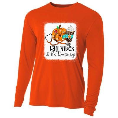 Fall Vibes And That Nurse Life School Nurse Fall Autumn Meaningful Gift Cooling Performance Long Sleeve Crew