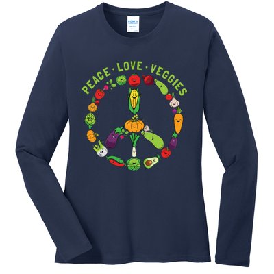 Funny Veggie Art For Women Men Vegan Food Vegetables Themed Ladies Long Sleeve Shirt