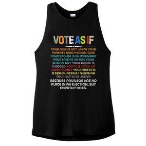 Funny Vote As If Your Skin Is Not White Human Rights Apparel Ladies PosiCharge Tri-Blend Wicking Tank