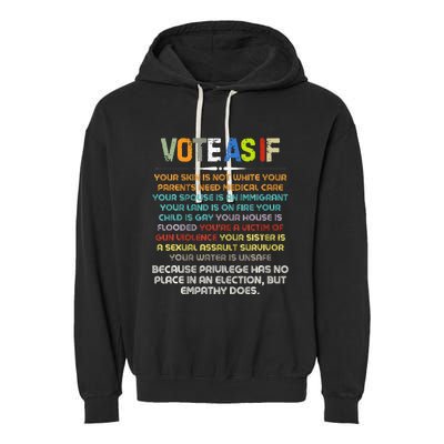 Funny Vote As If Your Skin Is Not White Human Rights Apparel Garment-Dyed Fleece Hoodie