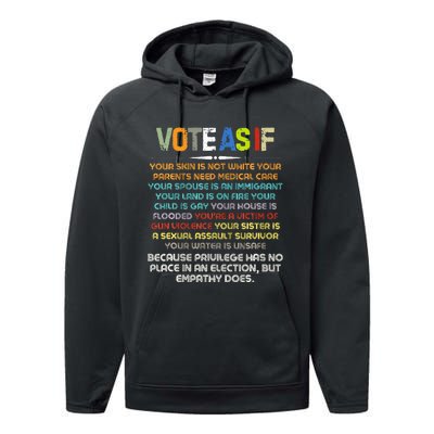 Funny Vote As If Your Skin Is Not White Human Rights Apparel Performance Fleece Hoodie