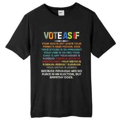 Funny Vote As If Your Skin Is Not White Human Rights Apparel Tall Fusion ChromaSoft Performance T-Shirt