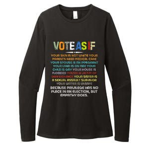 Funny Vote As If Your Skin Is Not White Human Rights Apparel Womens CVC Long Sleeve Shirt