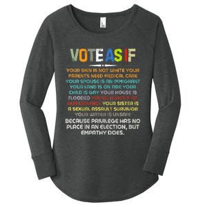 Funny Vote As If Your Skin Is Not White Human Rights Apparel Women's Perfect Tri Tunic Long Sleeve Shirt