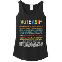 Funny Vote As If Your Skin Is Not White Human Rights Apparel Ladies Essential Tank