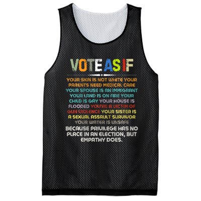 Funny Vote As If Your Skin Is Not White Human Rights Apparel Mesh Reversible Basketball Jersey Tank