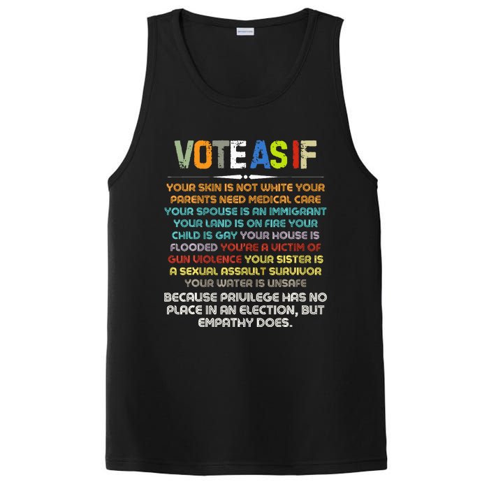 Funny Vote As If Your Skin Is Not White Human Rights Apparel PosiCharge Competitor Tank