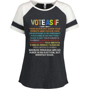 Funny Vote As If Your Skin Is Not White Human Rights Apparel Enza Ladies Jersey Colorblock Tee