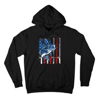 Fishing Vintage American Flag Bass Fisherman Gifts Hoodie