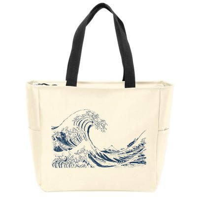 Famous Vintage Art Great Ocean Wave Hokusai Special Design Zip Tote Bag