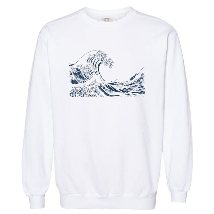 Famous Vintage Art Great Ocean Wave Hokusai Special Design Garment-Dyed Sweatshirt