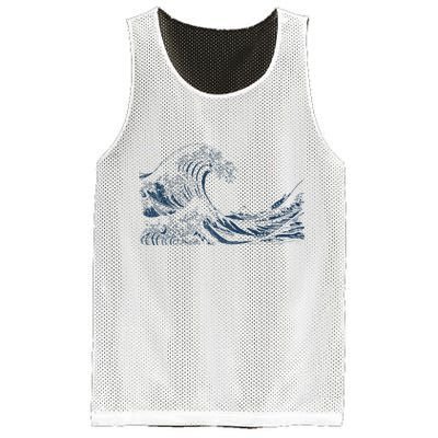 Famous Vintage Art Great Ocean Wave Hokusai Special Design Mesh Reversible Basketball Jersey Tank