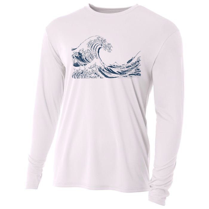 Famous Vintage Art Great Ocean Wave Hokusai Special Design Cooling Performance Long Sleeve Crew