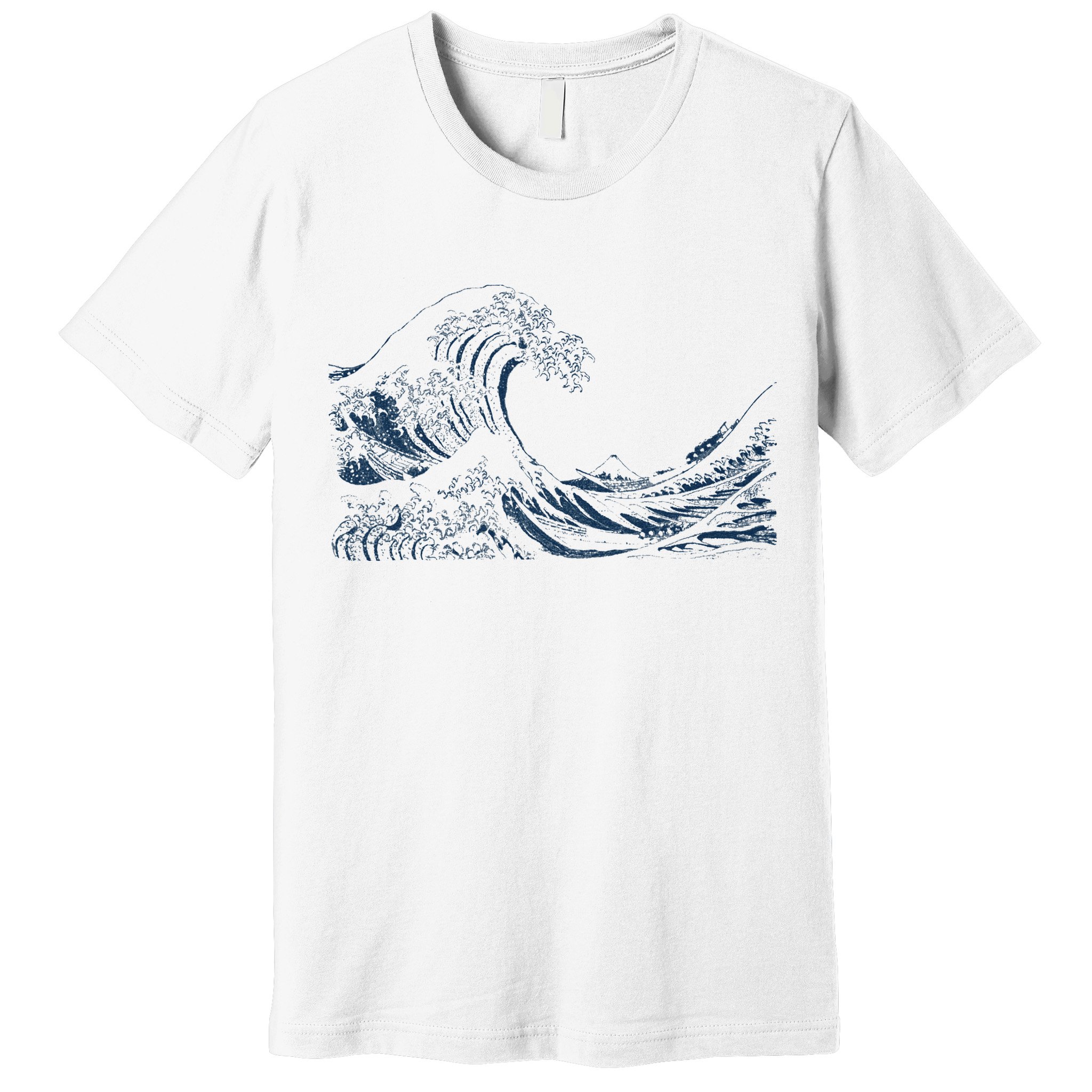 Famous Vintage Art Great Ocean Wave Hokusai Special Design Premium T-Shirt