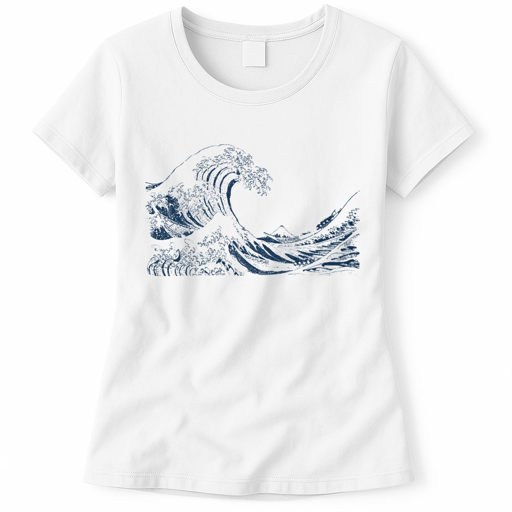Famous Vintage Art Great Ocean Wave Hokusai Special Design Womens T-Shirt