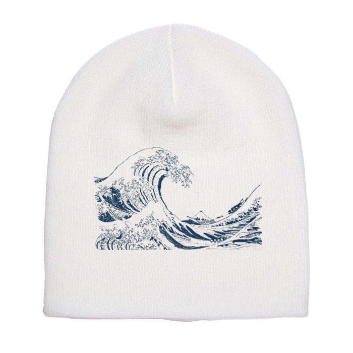 Famous Vintage Art Great Ocean Wave Hokusai Special Design Short Acrylic Beanie