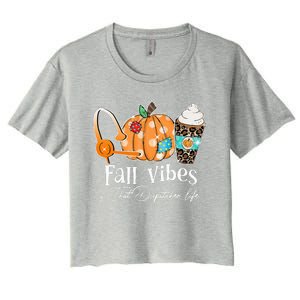 Fall Vibes And That Dispatcher Life Fall Autumn Thanksgiving Women's Crop Top Tee