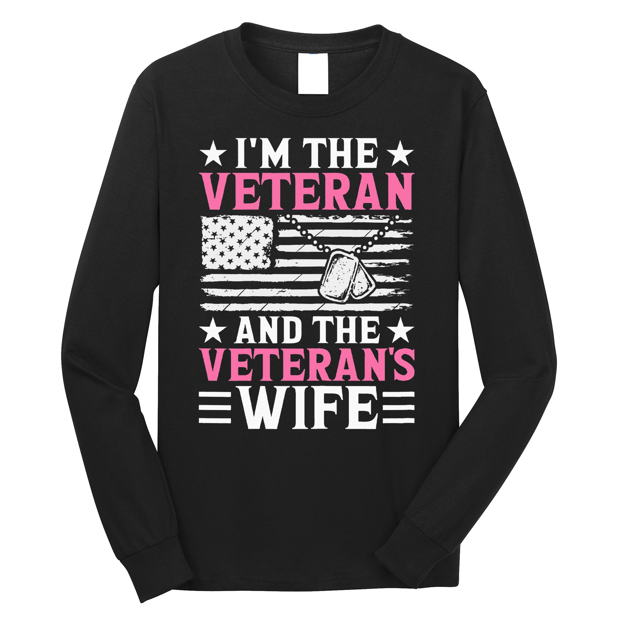 Female Veteran And VeteranS Wife Wo Veteran Mom Grandma Long Sleeve Shirt