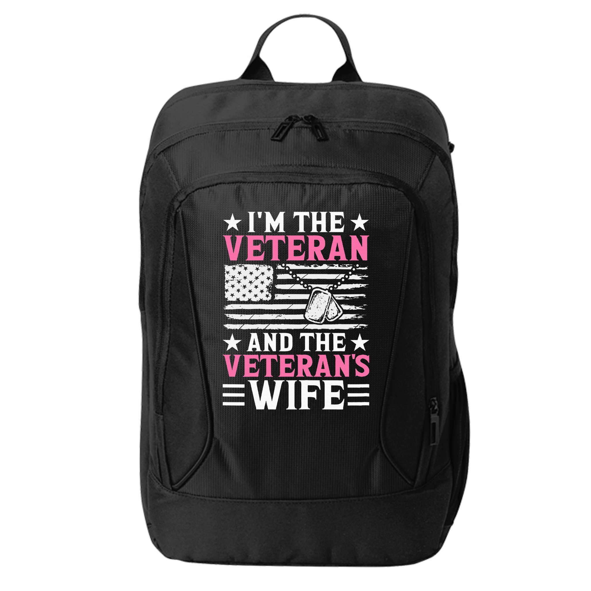 Female Veteran And VeteranS Wife Wo Veteran Mom Grandma City Backpack