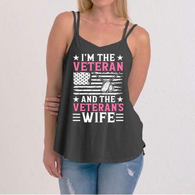 Female Veteran And VeteranS Wife Wo Veteran Mom Grandma Women's Strappy Tank