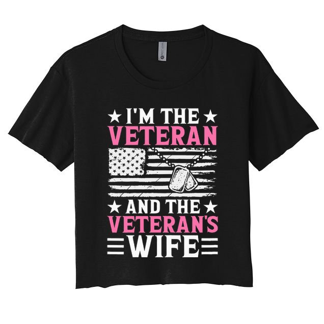 Female Veteran And VeteranS Wife Wo Veteran Mom Grandma Crop Top