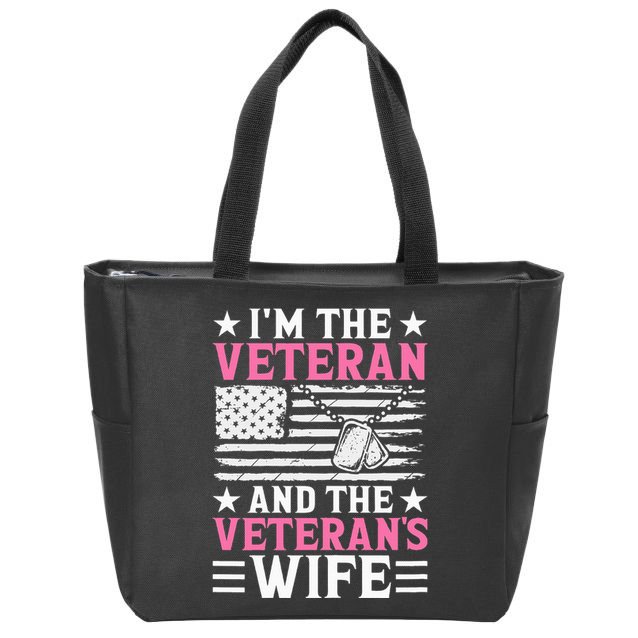 Female Veteran And VeteranS Wife Wo Veteran Mom Grandma Zip Tote Bag