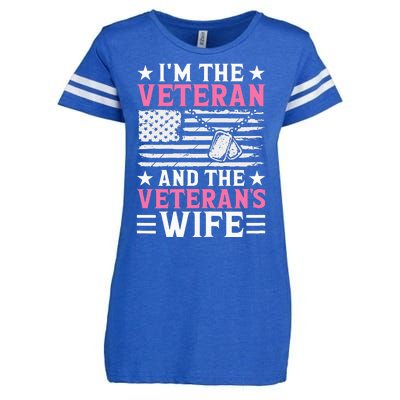 Female Veteran And VeteranS Wife Wo Veteran Mom Grandma Enza Ladies Jersey Football T-Shirt