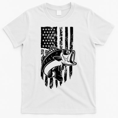 Fishing Vintage American Flag T-Shirt