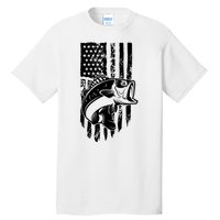 Fishing Vintage American Flag Tall T-Shirt