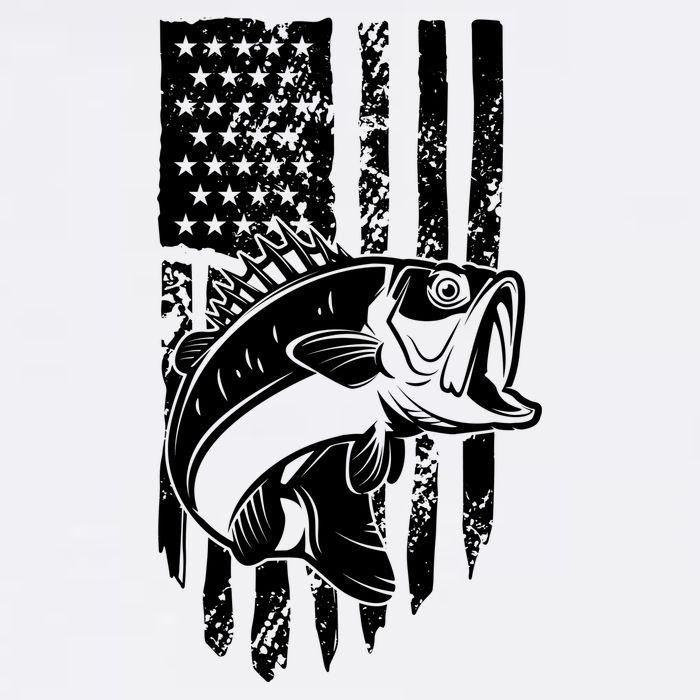 Fishing Vintage American Flag Button