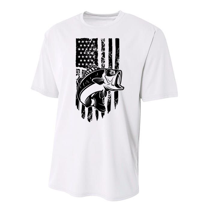 Fishing Vintage American Flag Performance Sprint T-Shirt