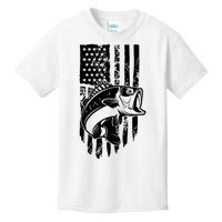 Fishing Vintage American Flag Kids T-Shirt