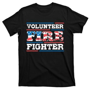 Firefighter Volunteer American Flag Fire Department Fireman T-Shirt