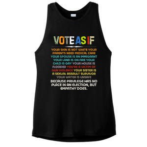 Funny Vote As If Your Skin Is Not White Human Rights Apparel Ladies PosiCharge Tri-Blend Wicking Tank