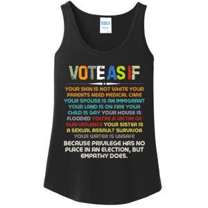 Funny Vote As If Your Skin Is Not White Human Rights Apparel Ladies Essential Tank