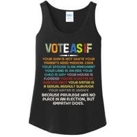 Funny Vote As If Your Skin Is Not White Human Rights Apparel Ladies Essential Tank