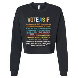 Funny Vote As If Your Skin Is Not White Human Rights Apparel Cropped Pullover Crew