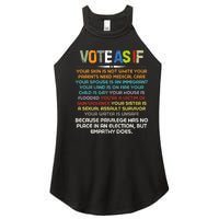 Funny Vote As If Your Skin Is Not White Human Rights Apparel Women's Perfect Tri Rocker Tank