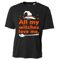 Funny Vintage All My Witches Love Me Halloween Cooling Performance Crew T-Shirt